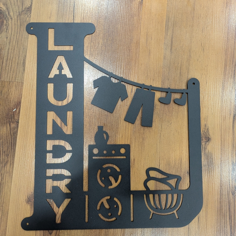 New Black Metal Laundry Room Wall Decor